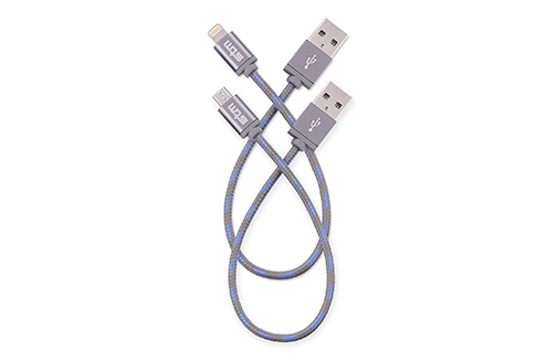 STM Elite Cable, Braided Lightning & Micro USB Cable 2pk (20cm) - Grey (stm-931-096Z-14)